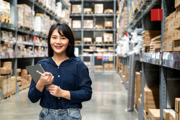 Happy employee staffed at a job that requires no education