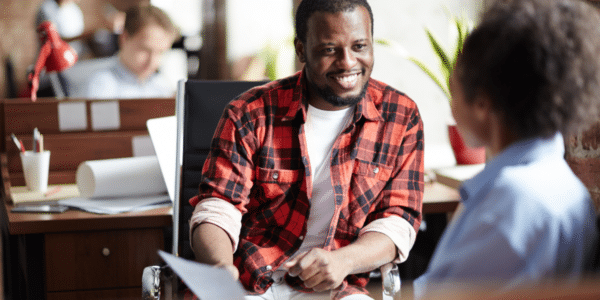 5 Questions to Ask at A Temp Job Interview 7 Potential temporary worker being interviewed for a job