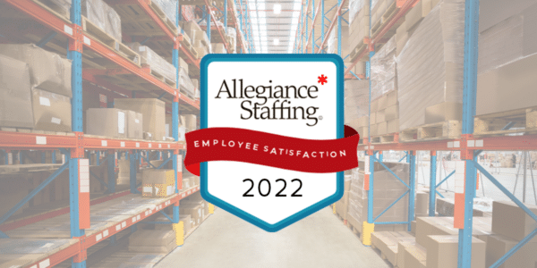 2022 Employee Net Promoter Score: 4 Graphic representing Allegiance Staffing surpassing the industry benchmark for talent satisfaction