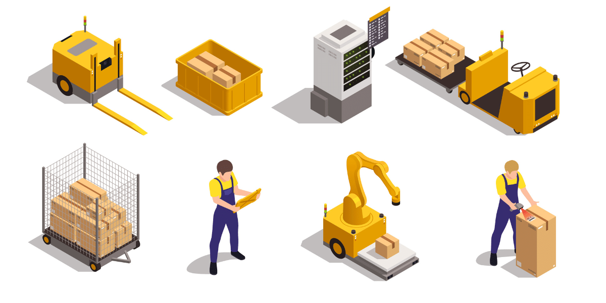 Warehouse Picking steps shown in graphics as strategies to speed up the process.