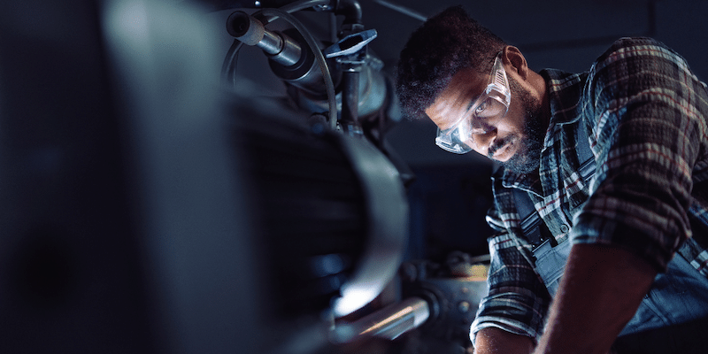 Employee working hard after finding shift work near him