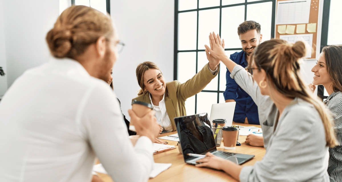 Temporary worker successfully contributing to her new team in an office setting