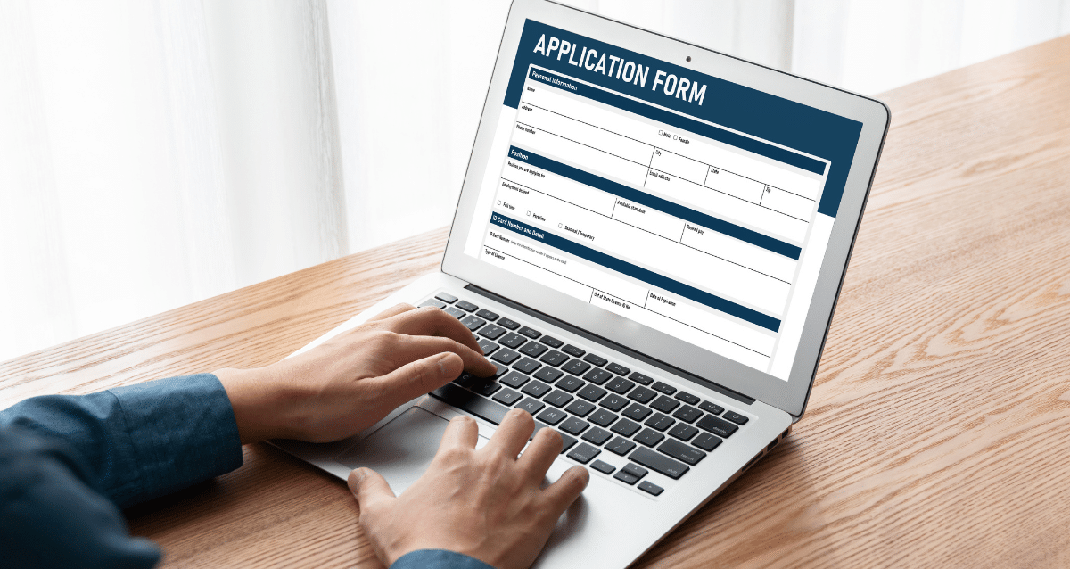 Talent filling out a job application online