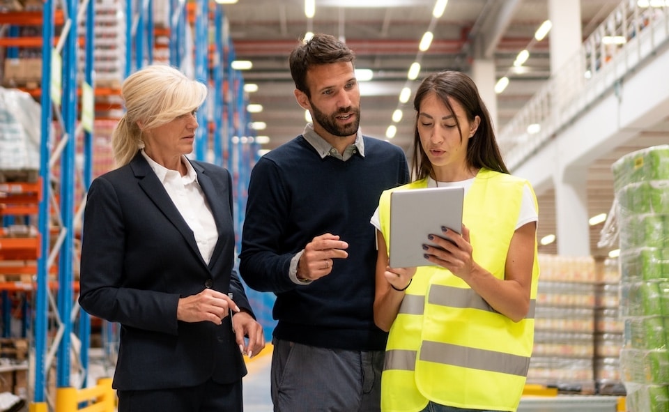 Managed Service Provider (MSP) 1 Managers and workers inside a warehouse facility needing MSP support services